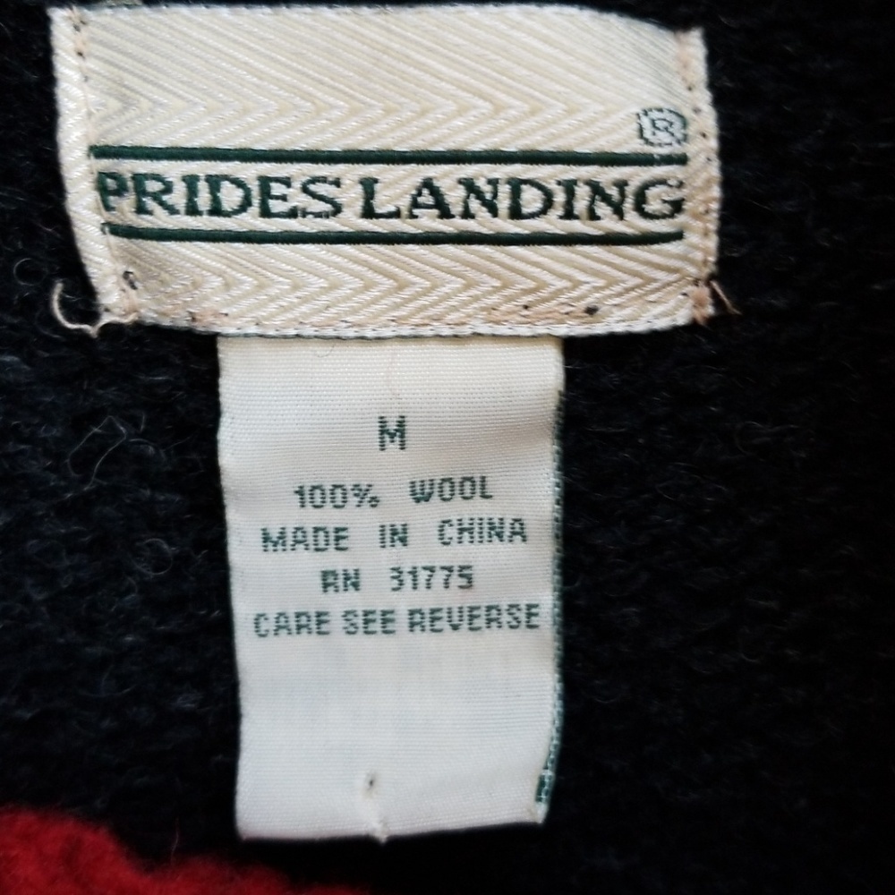 VTG Prides Landing Women WOOL Winter, Snowflake KNIT Patchwork Sweater - Picture 13 of 14